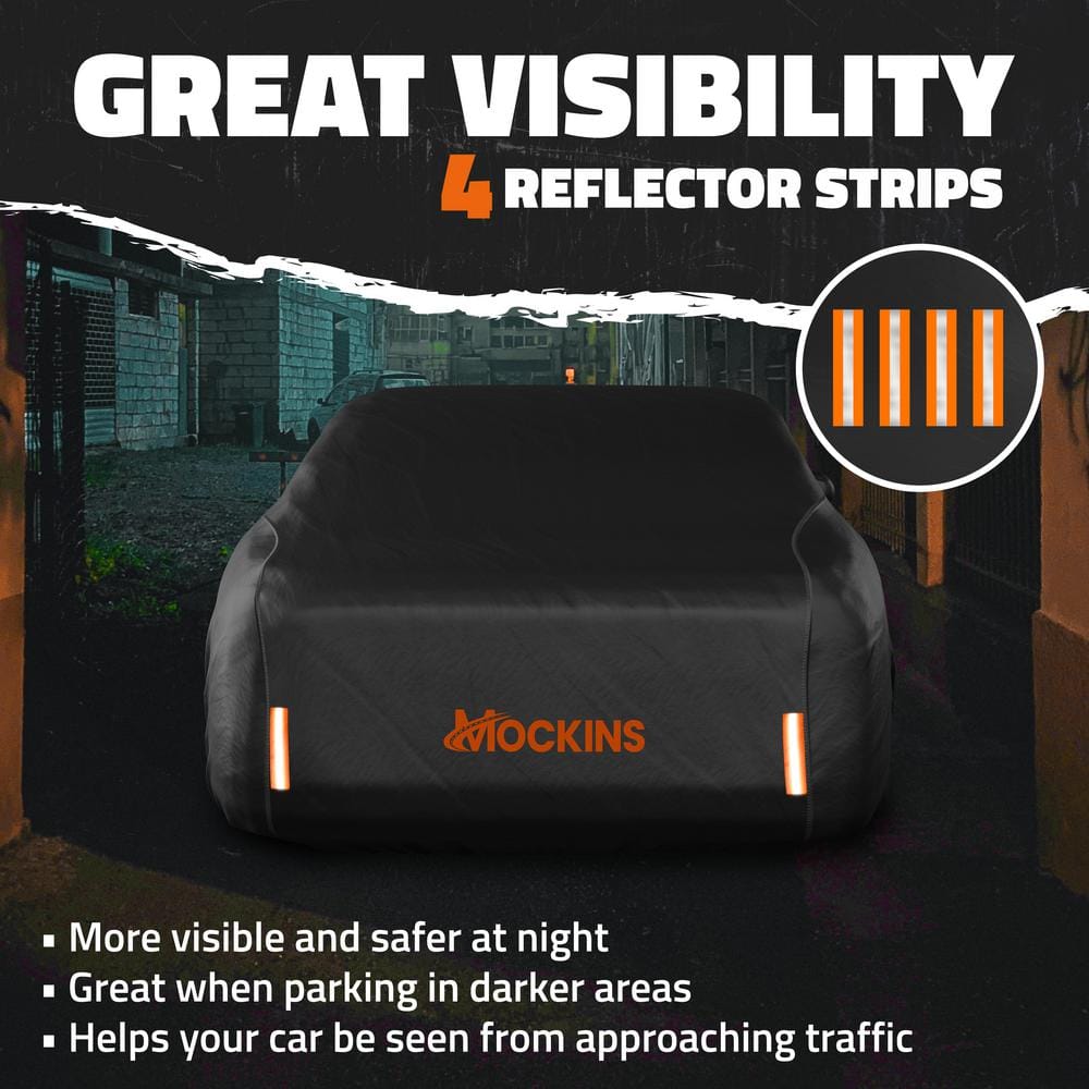 Heavy Duty Black Waterproof PVC Cotton Lined Sedan Car Cover