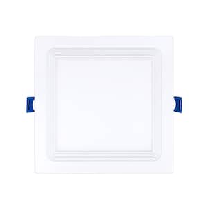 6 in. Adjustable CCT Canless Square Shallow Ceiling IC Rated Remodel/New Construction Baffled Recessed Light Kit