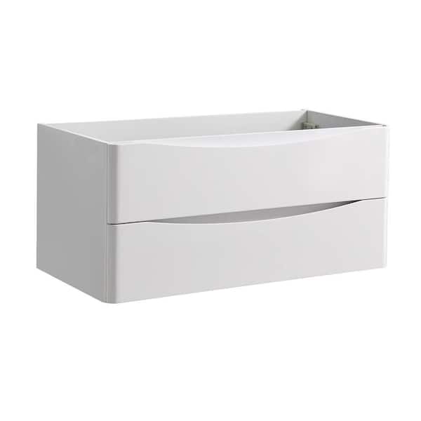 Fresca Tuscany 40 in. Modern Wall Hung Bath Vanity Cabinet Only in Glossy White