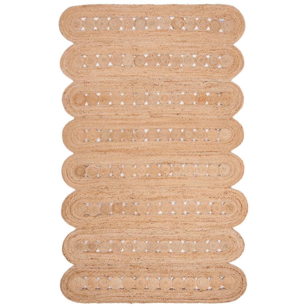 Natural Jute Hand-Knotted 4' x 6' Non-Slip Area Rug