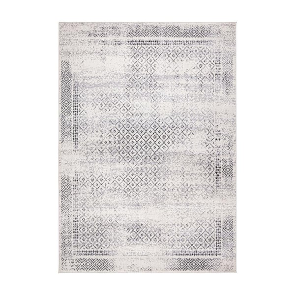 World Rug Gallery Bohemian Geometric Gray 5 ft. x 7 ft. Area Rug