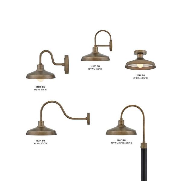 HINKLEY - Forge 12.0 in. 1 Light Burnished Bronze Flush Mount