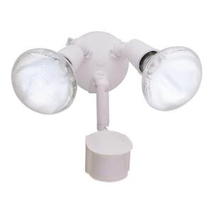 MS185 180-Degree White Twin Head Motion Activated Outdoor Flood Light