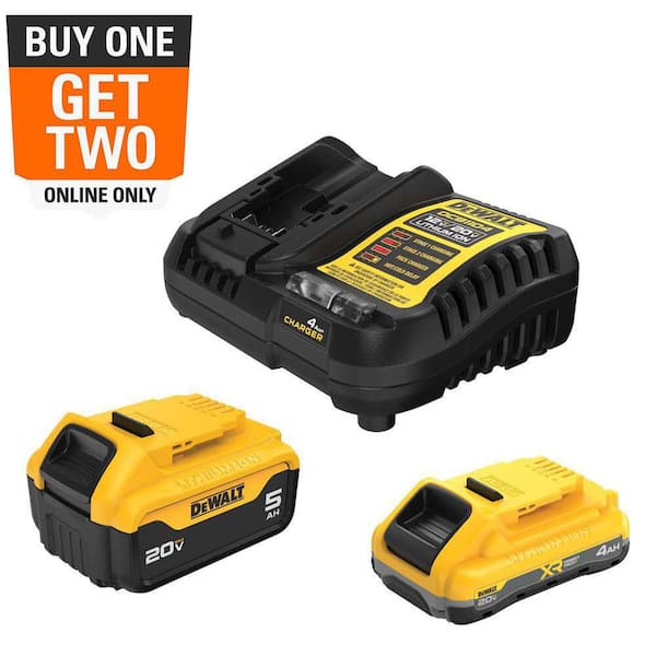 20V MAX Lithium-Ion Starter Kit with 4.0 Ah and 5.0 Ah Batteries and Charger