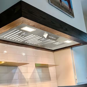 Range Hood Insert/Built-In 36 in. Ultra Quiet Powerful Suction Stainless Steel Ducted Kitchen Vent Hood with LED Lights