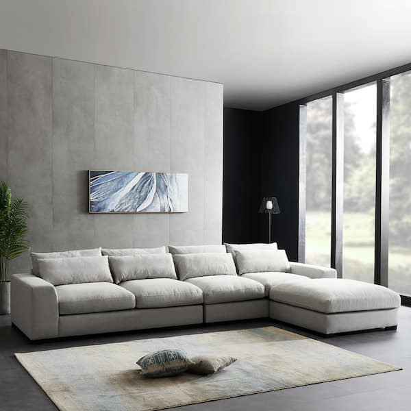 Magic Home 3 Piece 155 In W Light Gray, Light Gray Sofa With Chaise