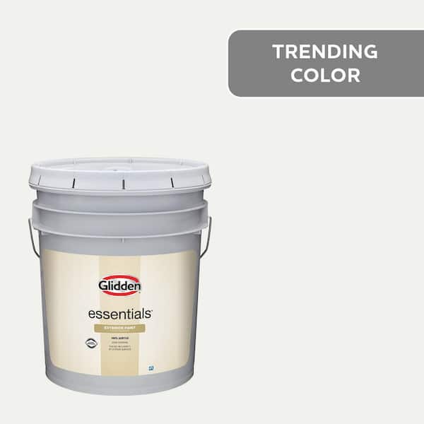 Glidden Essentials 5 gal. #PPG1001-1 Delicate White Flat Exterior Paint