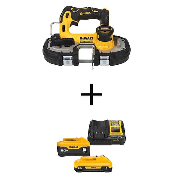 ATOMIC 20V MAX Cordless Brushless Compact 1-3/4in. Bandsaw with 20V MAX XR Premium Lithium-Ion 6.0Ah and 4.0Ah Batteries
