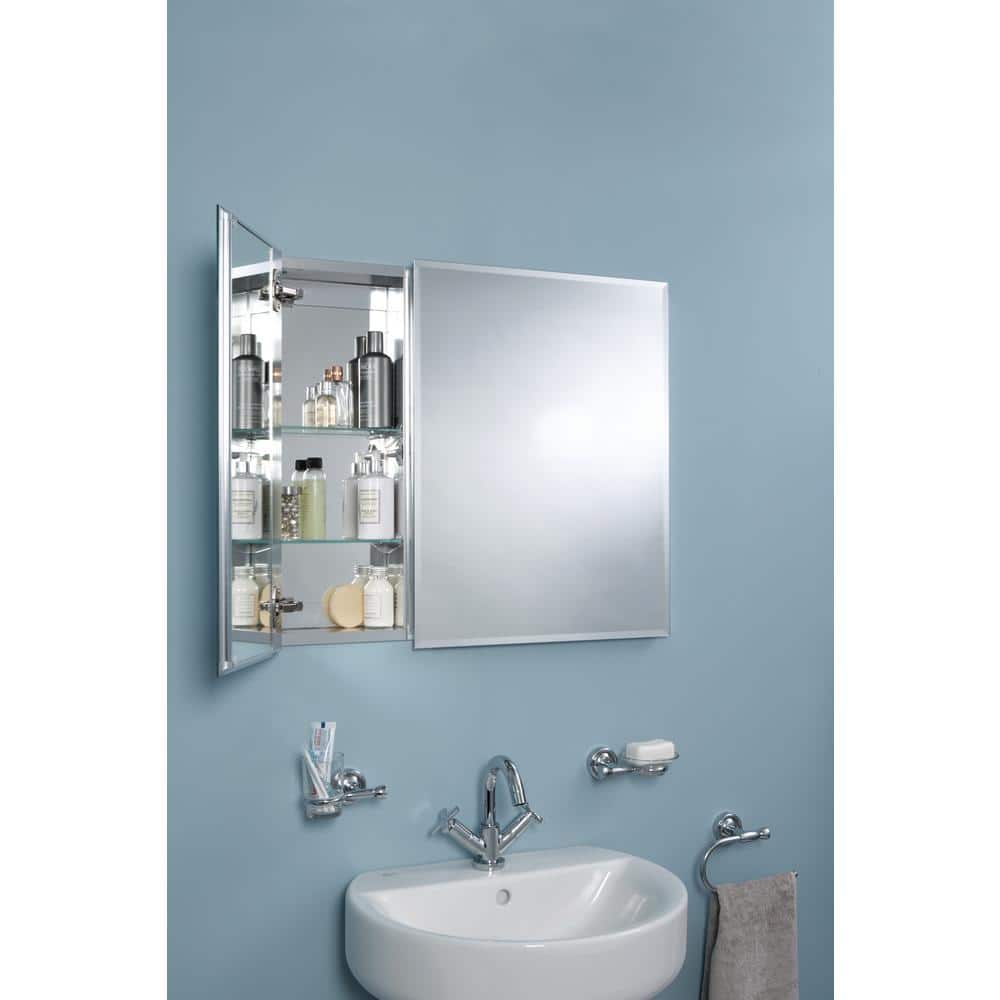Halton 30x26in Double Door Aluminum Bathroom Medicine Cabinet
