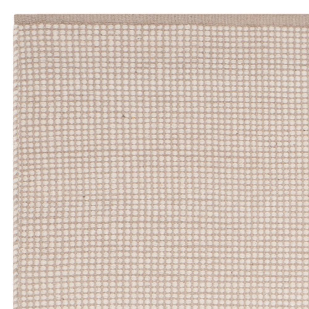 Ivory and Grey Flat Woven Cotton Runner Rug