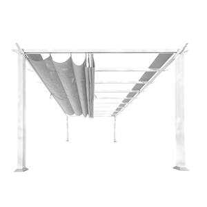 Florence 11 ft. x 11 ft. White Frame Pergola with Gray Canopy