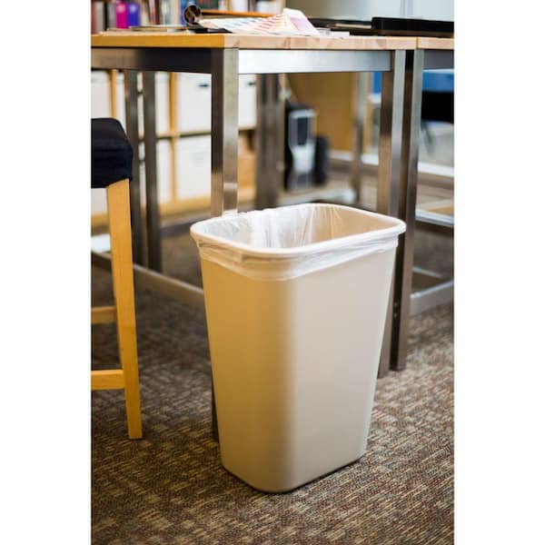 Rubbermaid Commercial Products 15-Gal Waste Container, Beige