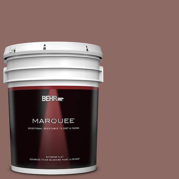 BEHR MARQUEE 5 gal. #700B-5 Red Stone Flat Exterior Paint & Primer