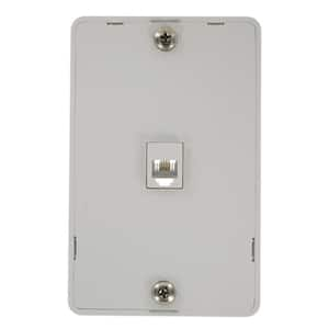 Zenith Flush Mount Ethernet/Coaxial Cable Wall Jack, White