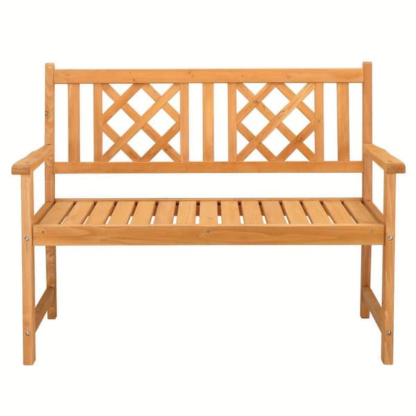 Outdoor series 20.87 in. Can accommodate 2 people Frame brown Wood Outdoor Bench
