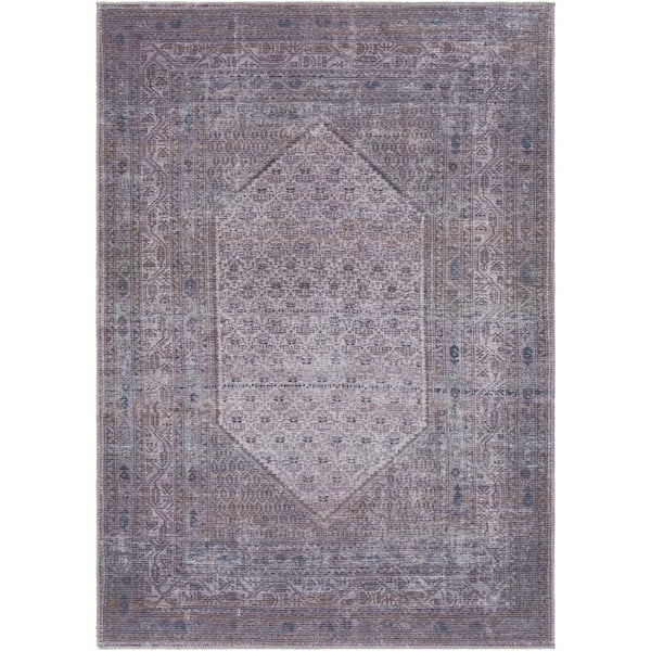 Artistic Weavers Kiera Pale Slate 5 ft. x 7 ft. Traditional Indoor Machine-Washable Area Rug