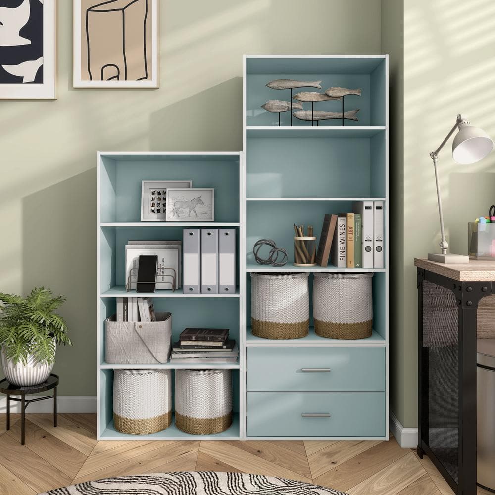 Light Blue Stackable 2-Drawer Kids Storage Cabinet