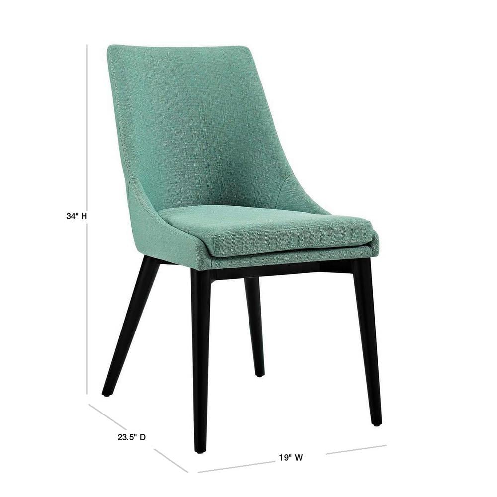 Laguna Turquoise Upholstered Parsons Side Chair with Wood Tapered Legs