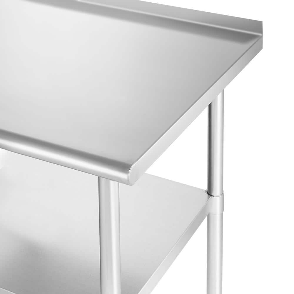 72" Stainless Steel Work Table with Backsplash and Undershelf