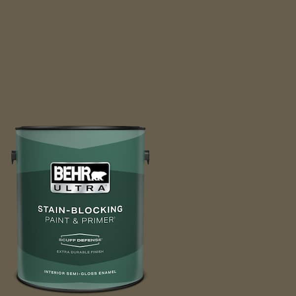 BEHR ULTRA 1 gal. #N320-7 Primitive Extra Durable Semi-Gloss Enamel Interior Paint & Primer