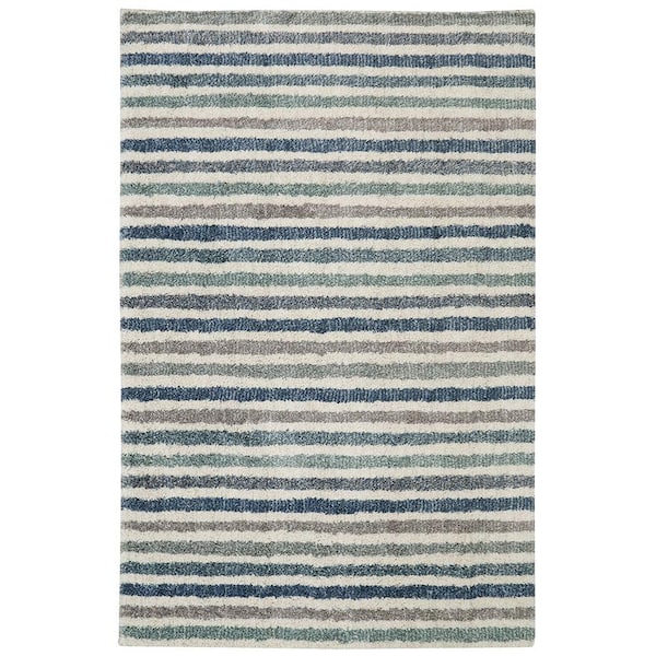 Mohawk Home Boardwalk Blue 8 ft. x 10 ft. Striped Area Rug