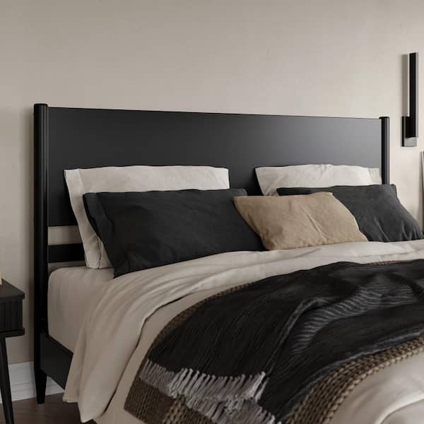 Pasadena Black King Modern Wood Panel Headboard