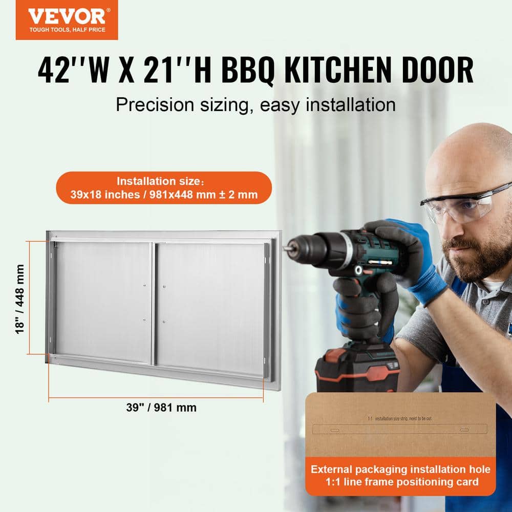 42'' Stainless Steel Double Outdoor Kitchen Access Door