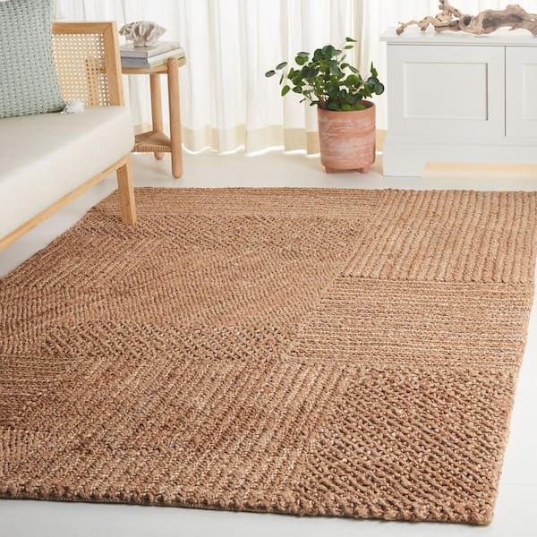 Natural Fiber 5 ft. x 8 ft. Natural Woven Solid Geometric Area Rug