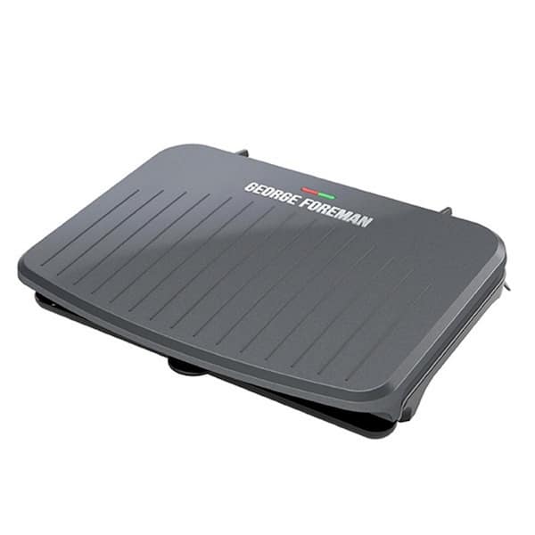 George Foreman 9-Serving Classic Plate Electric Indoor Grill and Panini  Press, Gray, GRS120GT