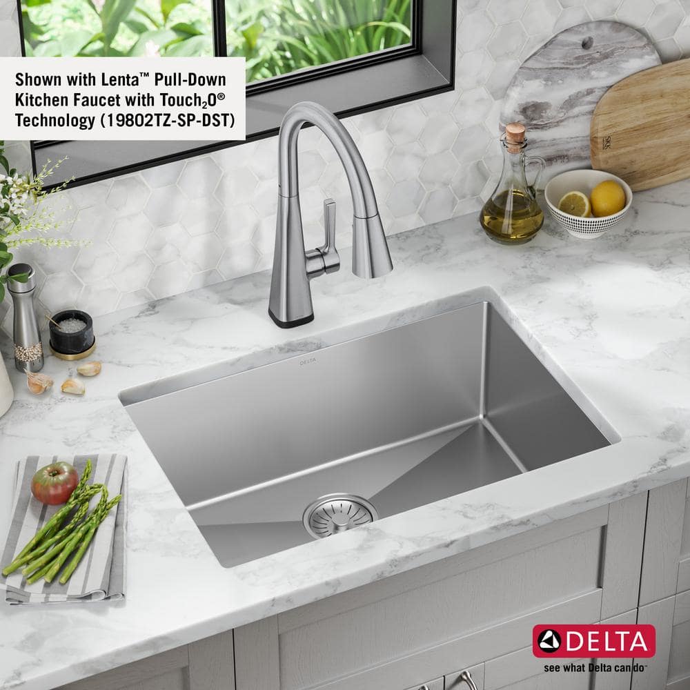 26" Satin Stainless Steel Undermount Single Bowl Kitchen Sink