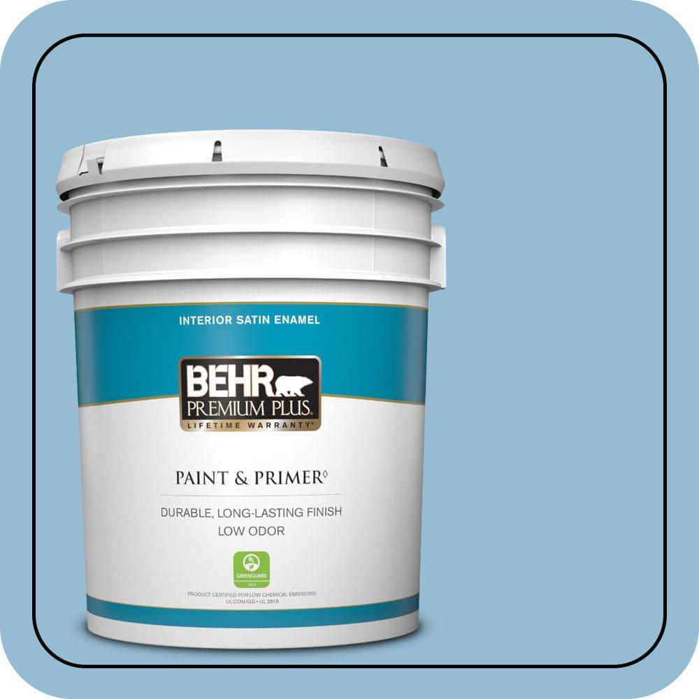 5 gal. #M500-3 Blue Chalk color Satin Enamel Low Odor Interior Paint & Primer price history on PriceWatchPro