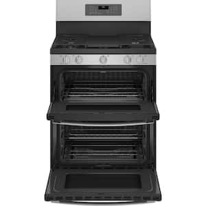 Profile 30 in. 5 Burner Smart Freestanding Double Oven Gas Range in Fingerprint Resistant Stainless with Air Fry
