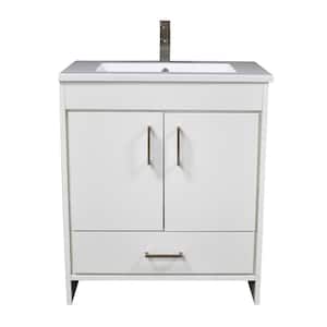 Rio 24 in. W x 19 in D Bath Vanity in White with Acrylic Vanity Top in White with White Basin
