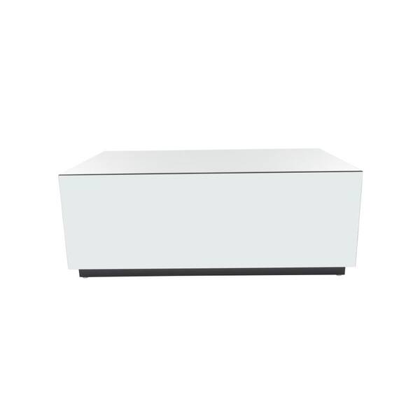 Litton Lane 47 in. Silver Medium Rectangle Glass Mirrored Coffee Table 040510 The Home Depot