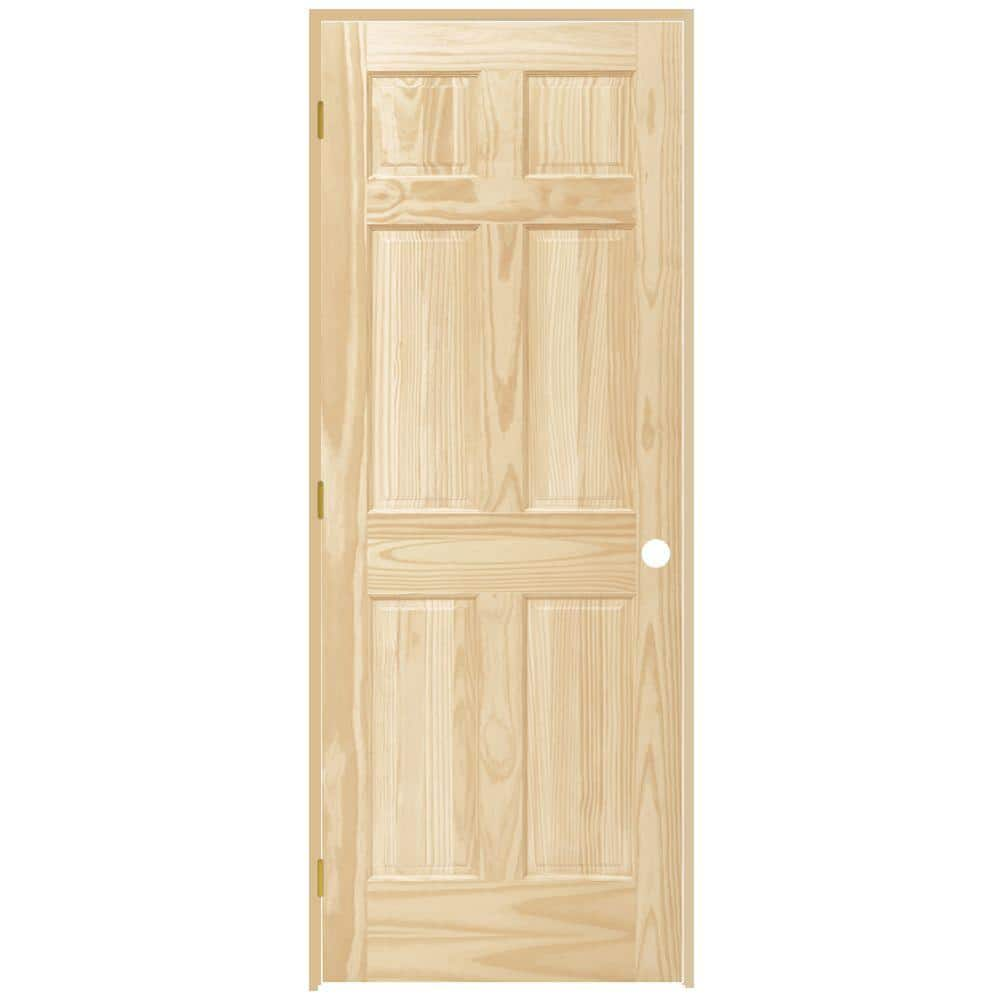 Steves & Sons 36 In. X 80 In. 6-Panel Solid Core Unfinished Pine Single ...