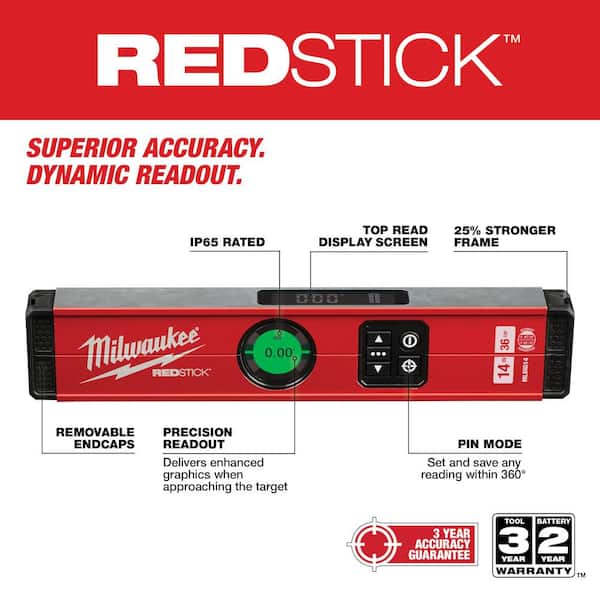 72 in. Redstick Digital Box Level with Pin-Point Measurement Technology W/ 700 Lumens LED Rechargeable Flashlight 72 in. Redstick Digital Box Level with Pin-Point Measurement Technology W/ 700 Lumens LED Rechargeable Flashlight