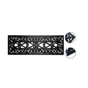 Easy clean, Waterproof, Low Profile Non-Slip Indoor/Outdoor Rubber Stair Treads,10 in. x 30 in.(Set of 5),Black Wrought