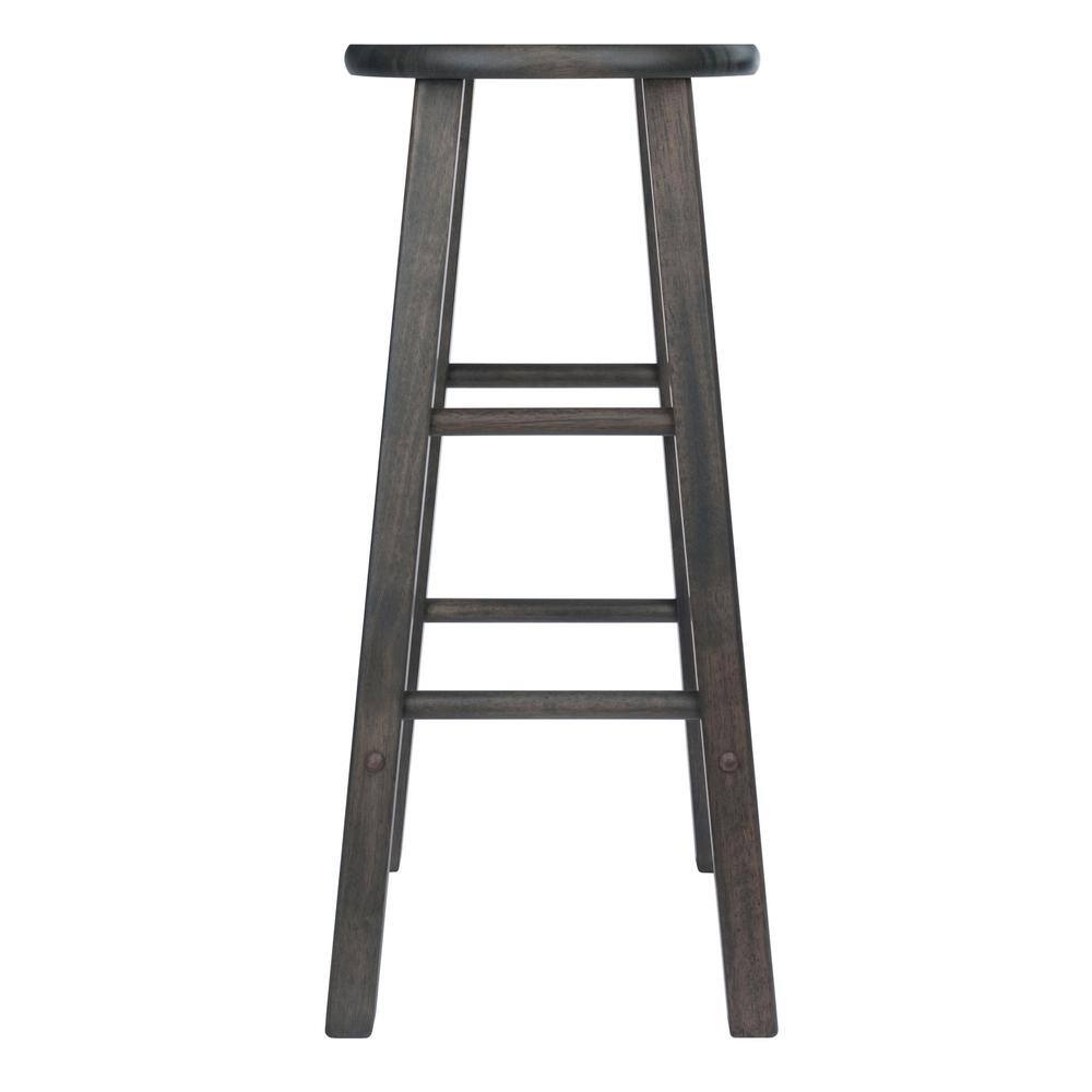 Oyster Gray Solid Wood Adjustable Backless Bar Stool Set