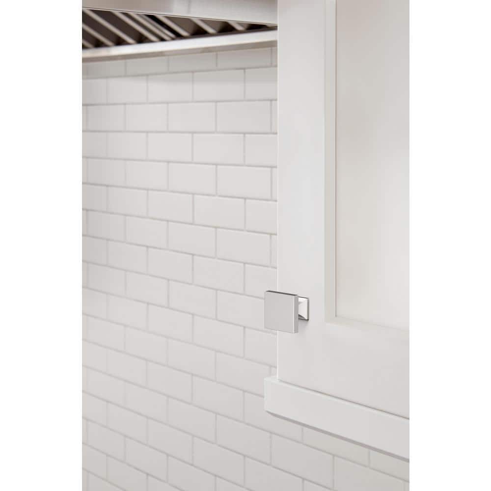 Polished Chrome Square Cabinet Knob with Mounting Hardware
