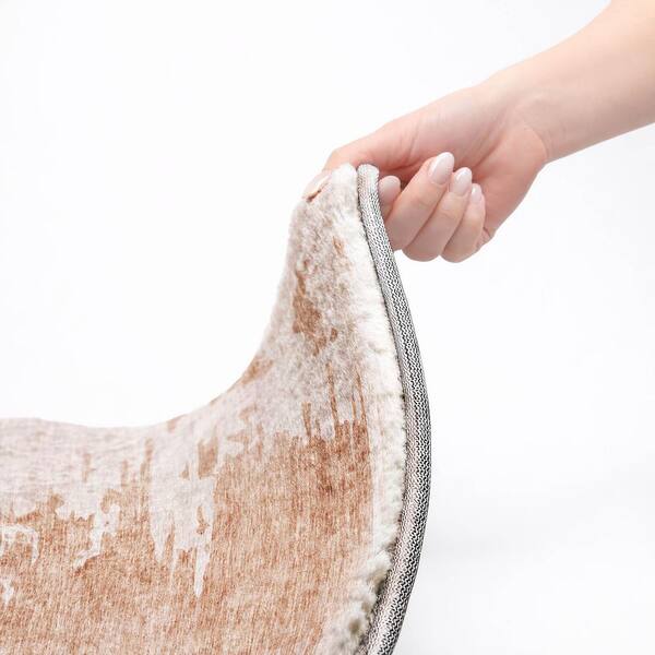 Dream Shag Premium Machine Washable Abstract ADS705 Terracotta 2 ft. x 7 ft. Runner Rug