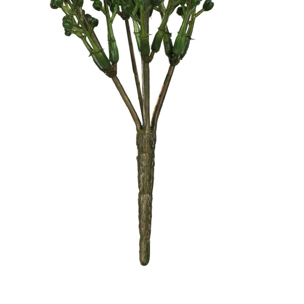 12.5" Green Plastic Eucalyptus Bush Spray for Tabletop Centerpiece