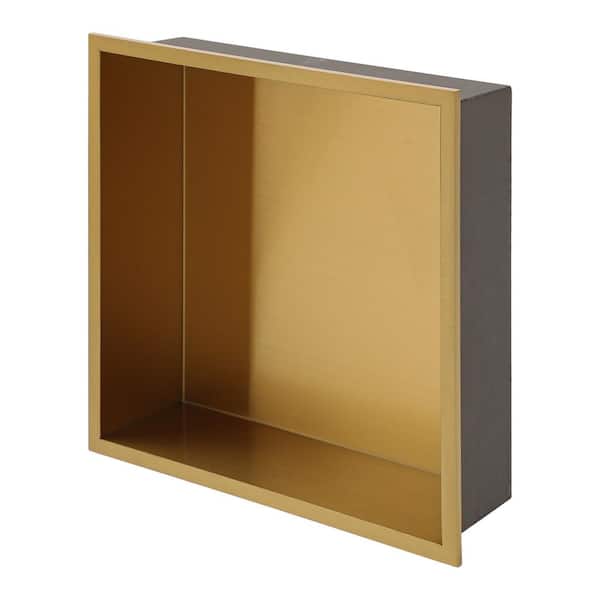 13 in. W x 13 in. H x 3.94 in. D Stainless Steel Shower Niche in Gold
