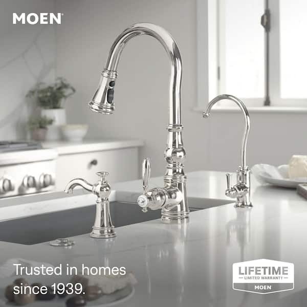 Weymouth Chrome 16.73 in. H Pull Down Sprayer Kitchen Faucet with 360 Degree Spout Swivel and Power Boost