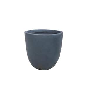17 in. Tall Charcoal Lightweight Concrete Round Modern Seamless Outdoor Planter