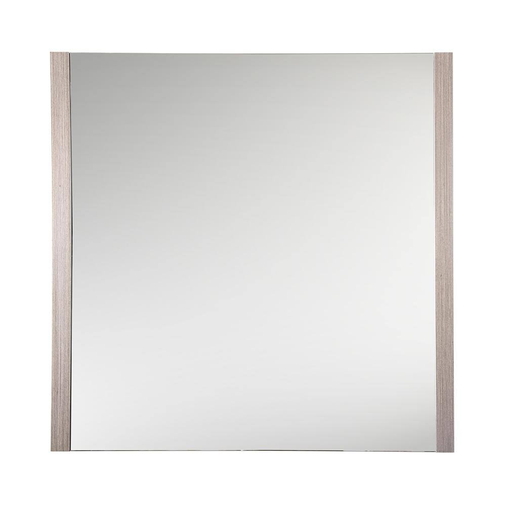 Sleek Gray Oak 25.5"x31.5" Modern Rectangular Bathroom Vanity Mirror