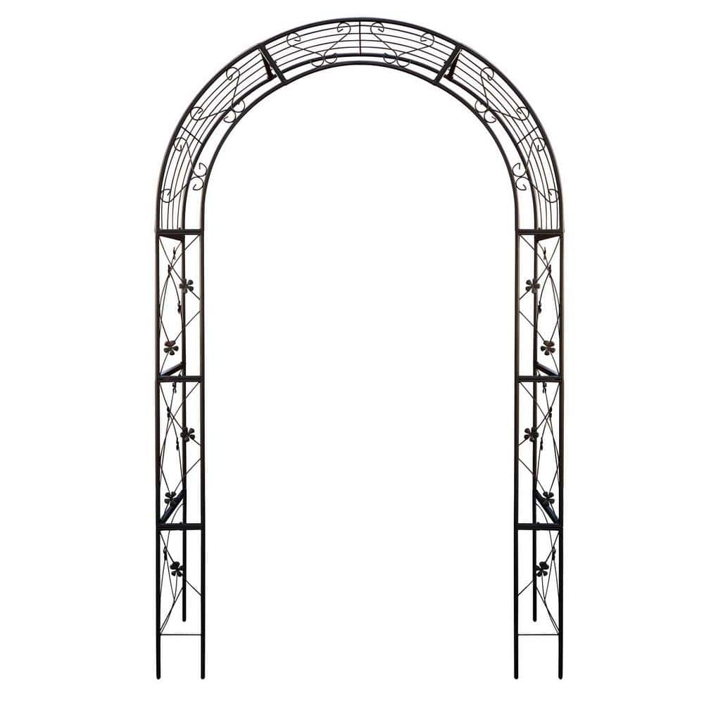 58 in. x 98.4 in. Metal Garden Arch Wedding Arch Flowers Frame Backdrop Sta