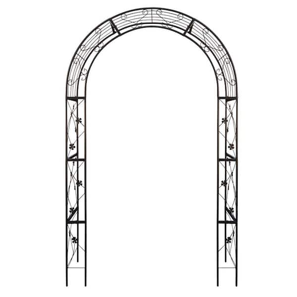 Unbranded 58 in. x 98.4 in. Metal Garden Arch Wedding Arch Flowers Frame Backdrop Stand, Balloon Decor Garden Arch Arbor