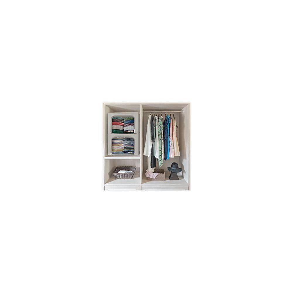 Jumbo Storage Bins, Organizers with Frame, Handles, and Window, Gray 24 in. x 14 in. Fabric Decorative Box Set of 4