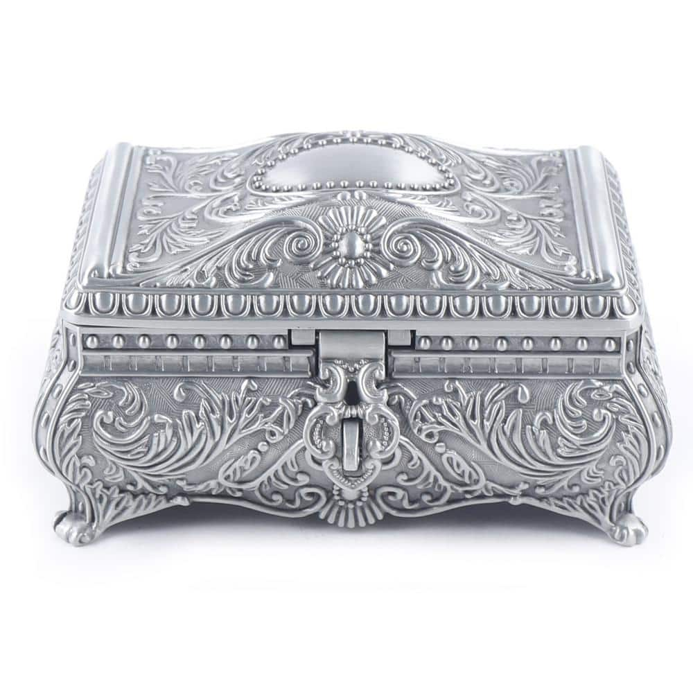 YIYIBYUS 6.6 in. x 4.7 in. Vintage Jewelry Box with Exquisite Carving ...