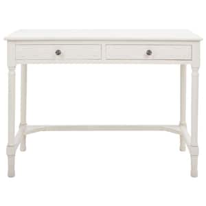 Ryleigh 42 in. Rustic White Wood 2-Drawer Writing Desk